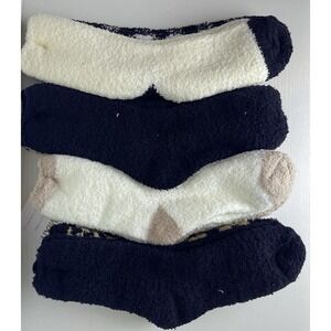 Cozy Crew Two Pair Soft Fuzzy Socks Bundle(4 Pair) Shoe Size 4-10